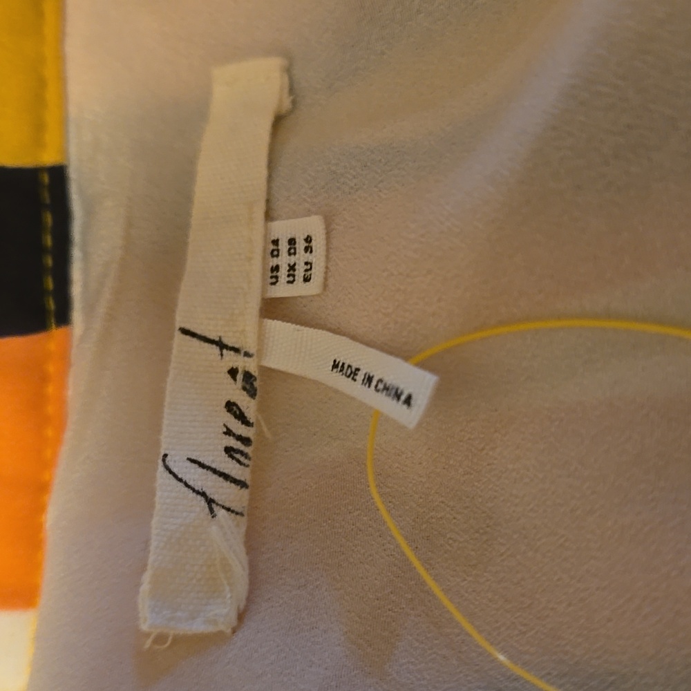 FLOREAT Anthropolige Maxi Dress Size 4 Yellow Dahlia Embroidered Multic - Picture 12 of 12